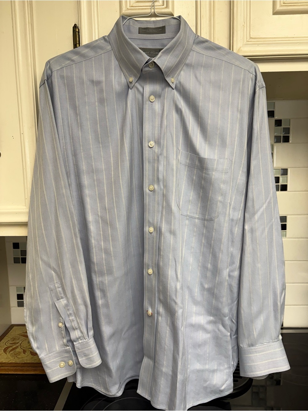 Daniel Cremieux Light Blue Striped Men's Button-Down Dress Shirt
